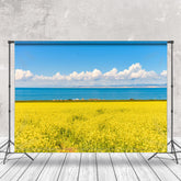 Aperturee - Blooming Rapeseed Flowers Sea Scenery Photo Backdrop